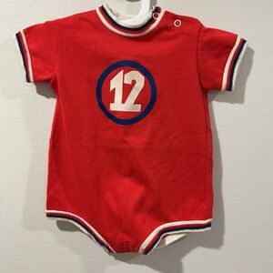 Carters Vintage Jumper One‎ Piece Romper Sports 80s Retro USA Baby Size 6M